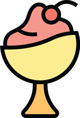 Scoop gelato icon outline vector. Ice cream. Summer chocolate color flat