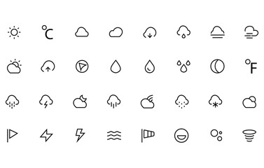 Weather icons. Vector illustration usable for web and mobile.