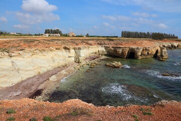 Fototapeta na wymiar Cyprus - Mediterranean Sea coast. Sea Caves near Paphos.
