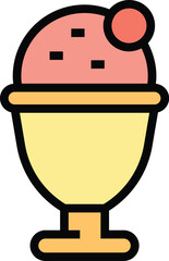 Water gelato icon outline vector. Ice cream dessert. Gelato cold color flat