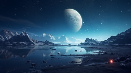 fantastic space sky, planets, unearthly landscape