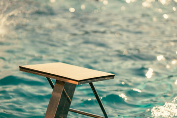 blue water in swimming pool