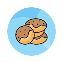 Delicious chocolate cookies in modern design style, easy to use and download