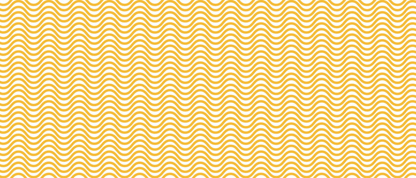 Abstract noodle pattern. Graphic spaghetti background with yellow ramen noodles. Isolated vector illustrations on white background.