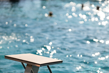 blue water in swimming pool