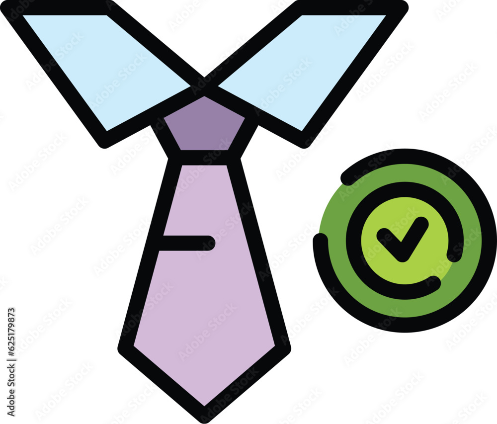 Poster approved manager icon outline vector. document check. business approve color flat