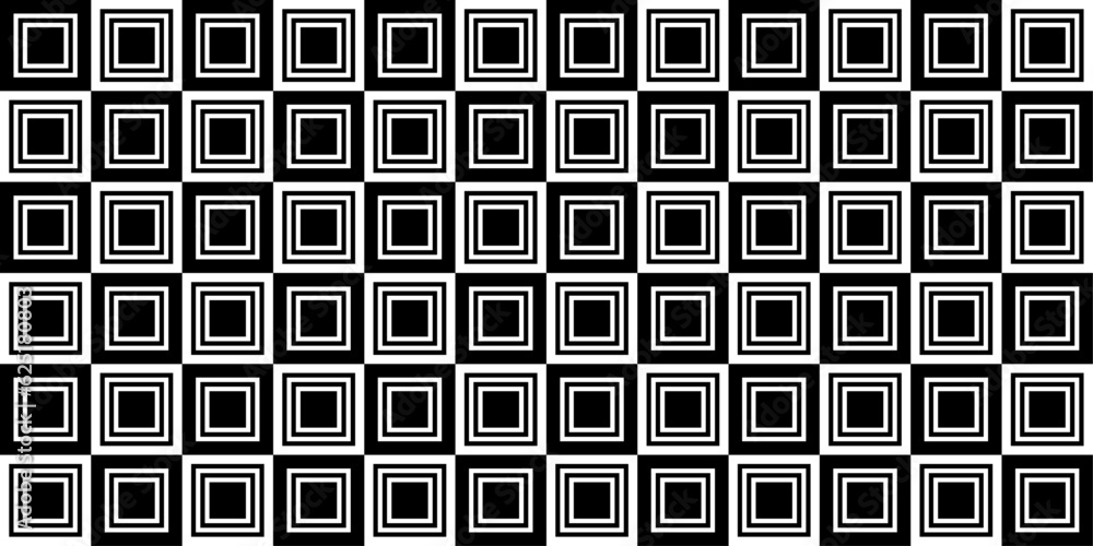 Leinwandbilder Checkered black and white pattern in which the cells alternate one after the other. Vector simple checkered pattern.