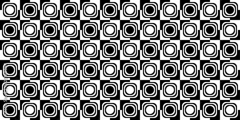 Fototapete A checkerboard pattern similar to a chessboard. Vector and seamless pattern with excellent stylish filling in the form of rounded checkers.