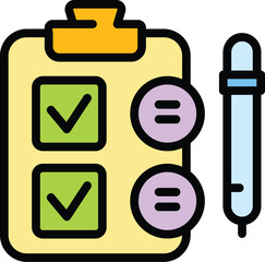 Personal clipboard icon outline vector. Document information. Safety worksheet color flat