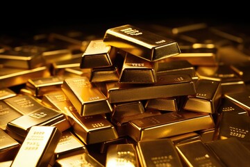 Shiny Pile of Gold Bars