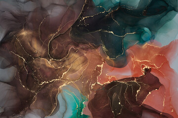 Natural  luxury abstract fluid art painting in alcohol ink technique. Tender and dreamy  wallpaper....