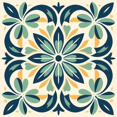 Geometric pattern with the floral pattern tile flower reading flower pattern design with generative AI technology
