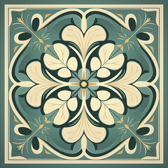 Geometric pattern with the floral pattern tile flower reading flower pattern design with generative AI technology
