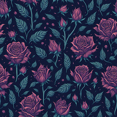 Blooming Passion: Red Roses with Delicate Green Leaves!