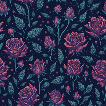 Blooming Passion: Red Roses with Delicate Green Leaves!