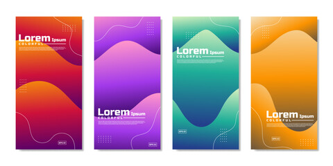 Modern background template set, Modern minimalist design colorful gradient