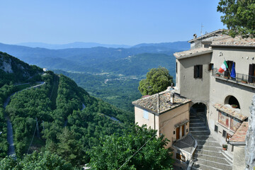 Panoramic view of Cervara di Roma, a medieval village on Lazio, Italy.
