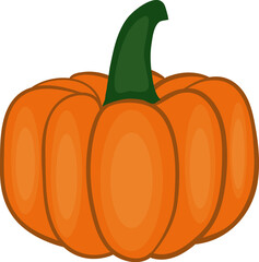 pumpkin isolated on white background vector icon