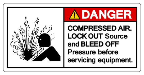 Danger Compressed Air Symbol Sign, Vector Illustration, Isolate On White Background Label .EPS10