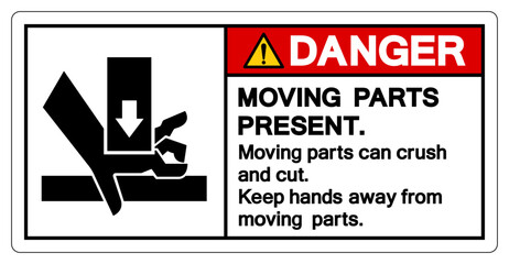 Danger Moving Part Present Symbol Sign, Vector Illustration, Isolate On White Background Label .EPS10