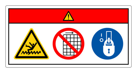 Danger Exposed Rotating Parts Will Cause Service Injury Or Death Do Not Remove Guard Symbol Sign, Vector Illustration, Isolate On White Background Label .EPS10