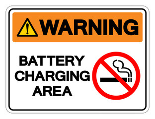 Warning Battery Charging Area Symbol Sign, Vector Illustration, Isolate On White Background Label. EPS10