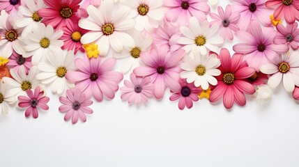 Flowers in white background template, AI generated Image