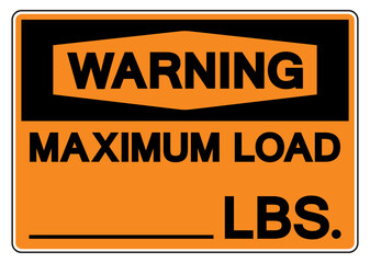 Warning Maximum Load LBS Symbol Sign, Vector Illustration, Isolate On White Background Label .EPS10
