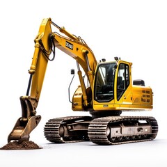 Excavator in white background, AI generated Image