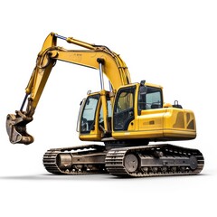 Excavator in white background, AI generated Image