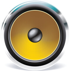 Audio speaker icon logo vector illustration.