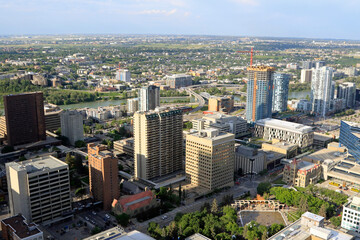 Vue aérienne du centre-ville de Calgary, Alberta, Canada