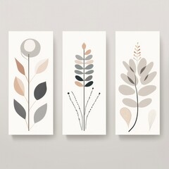 Abstract Plant Art design for print, cover, wallpaper, Minimal and natural wall art. Generative AI.