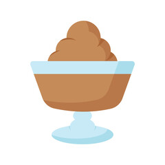 Get hold on this beautifully designed icon of chocolate pudding in modern style