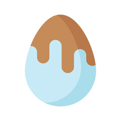 Chocolate dipped egg icon, cacao egg vector isolated on white background