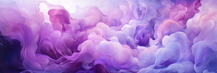 Banner. Watercolor abstract purple background, waves. AI generative.