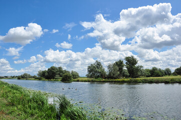 Great Ouse River and Cumulus Clouds