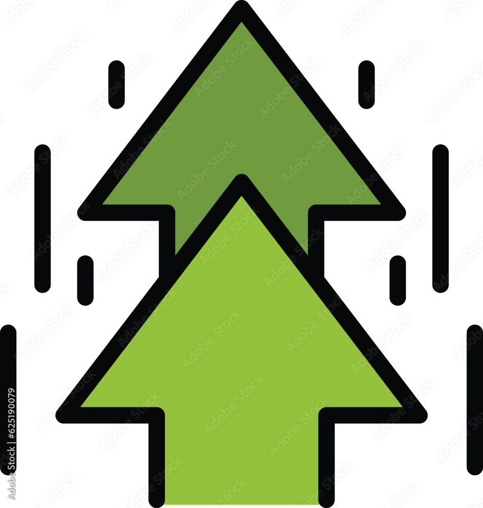 Aufkleber arrow up icon outline vector. growth chart. increase graph color flat