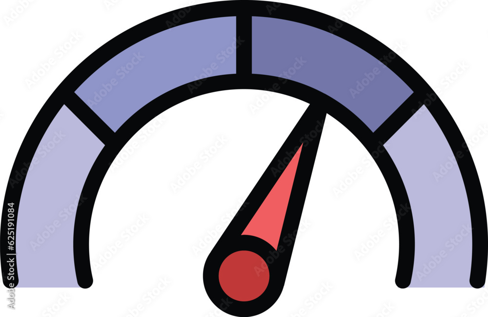 Aufkleber speedometer icon outline vector. meter indicator. speed high low color flat