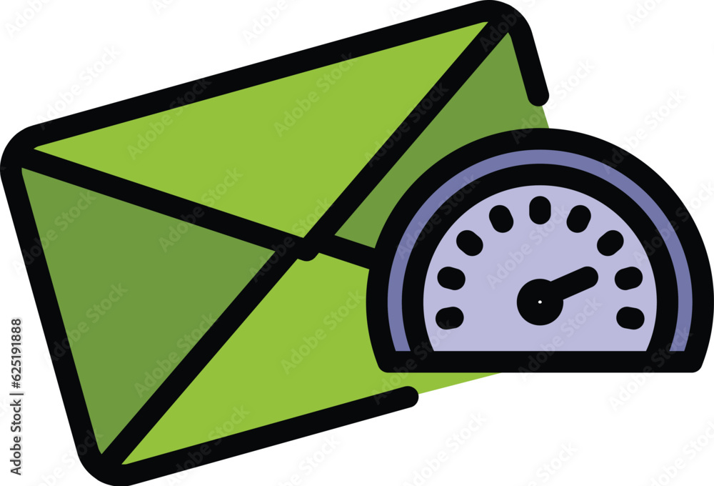 Poster mail send speed icon outline vector. fast delivery. cloud email marketing color flat
