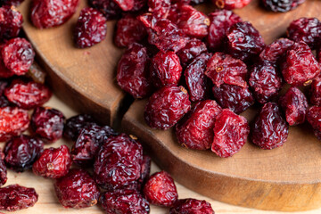 Dried red cranberries with sugar syrup