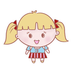 Cartoon cute colorful cute girl. Hand drawn. Seamless pattern. Fashion cartoon elements. Modern and popular in the market