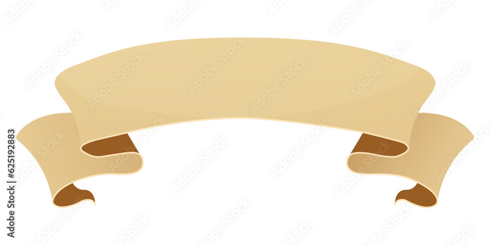 Canvas Prints parchment paper scroll ribbon, old vintage banner game ui element in cartoon style isolated on white