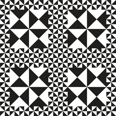 Fototapeta premium Seamless pattern with striped black-white lines Rhomboid scales. Optical illusion effect. op art. Vector illusive background. Design for printed scarves and textiles. 