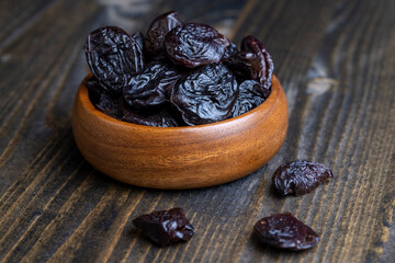 Dried plums on the kitchen table