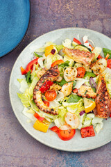 Octopus mix salad with vegetables.