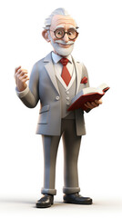 3d majestic stockbroker on white background AI Generative