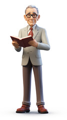 3d majestic stockbroker on white background AI Generative