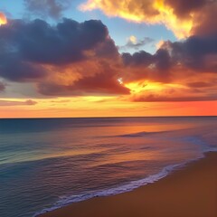 Fototapeta na wymiar beautiful sunset over the ocean