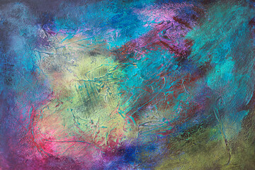 Abstract colorful grunge painting surface texture background